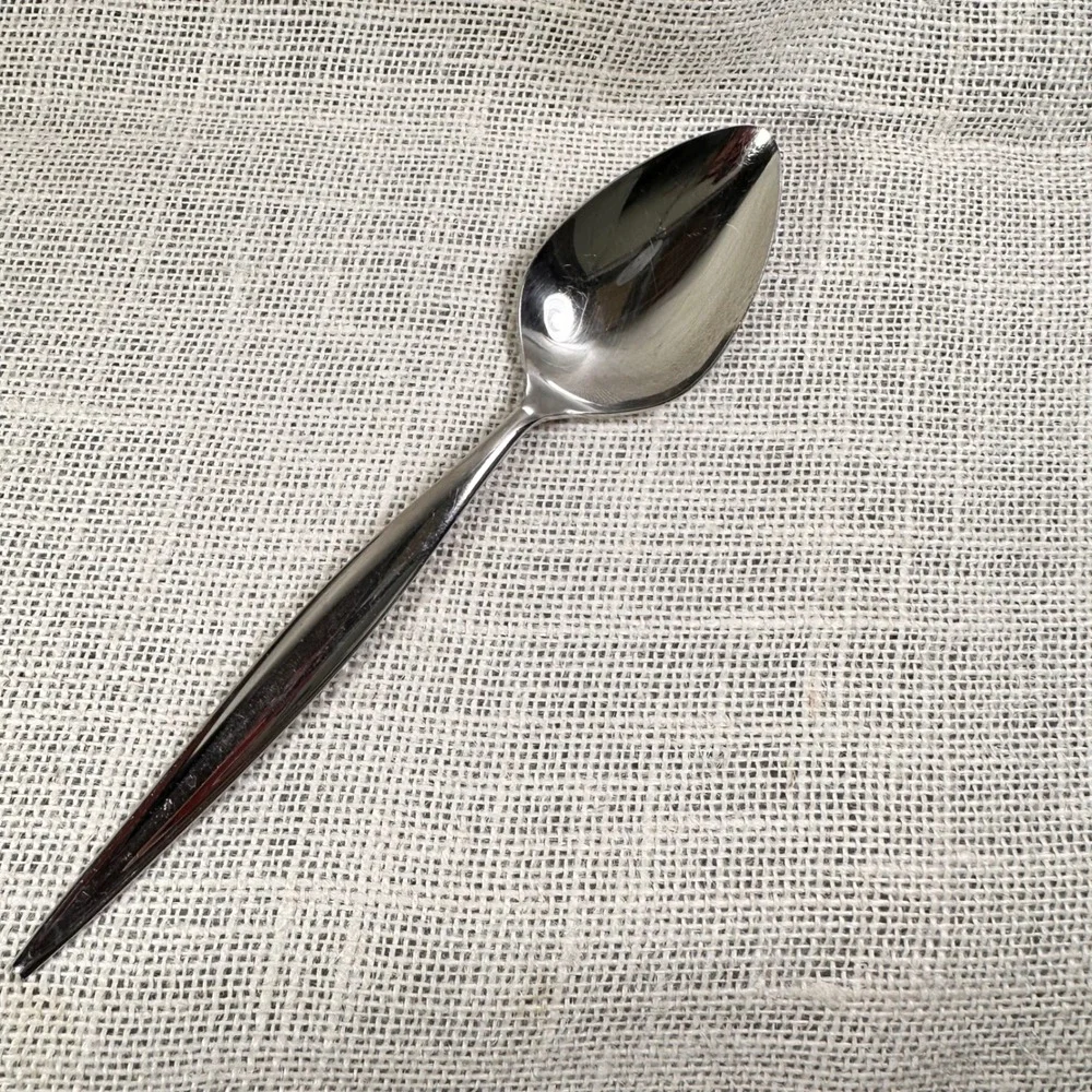 Ebbtide Solid Stainless USA Serving Spoon Mid Century Modern Replacement 8.25in